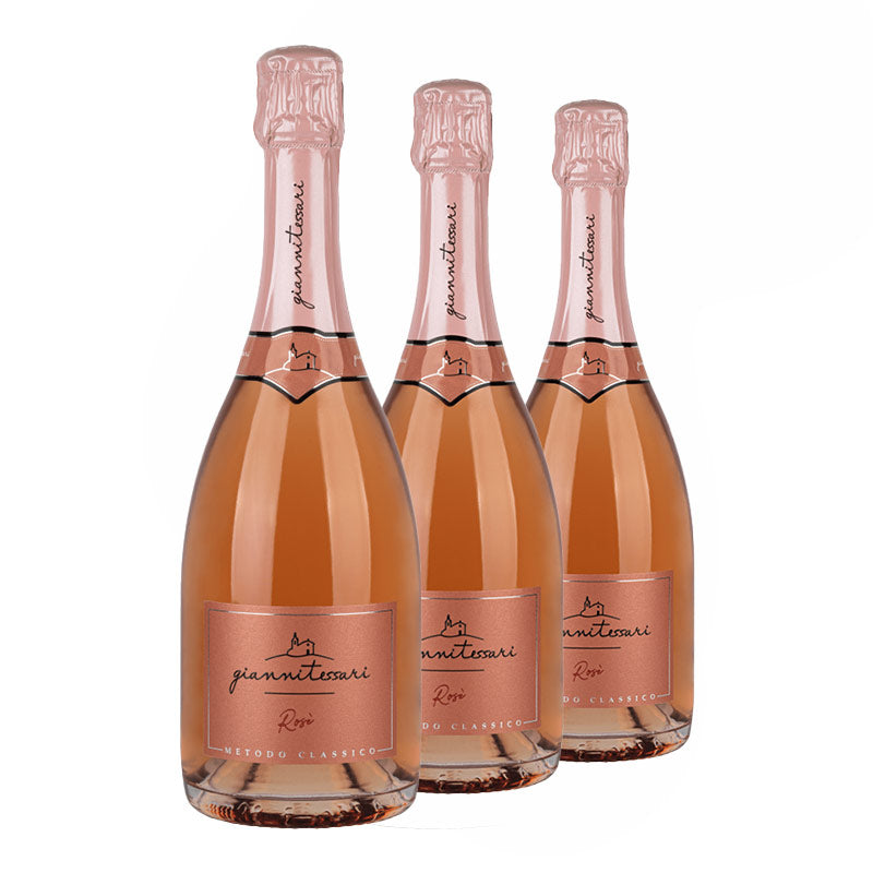 Three bottles of Tessari, Rosé Brut 36, Durello Sparkling Wine