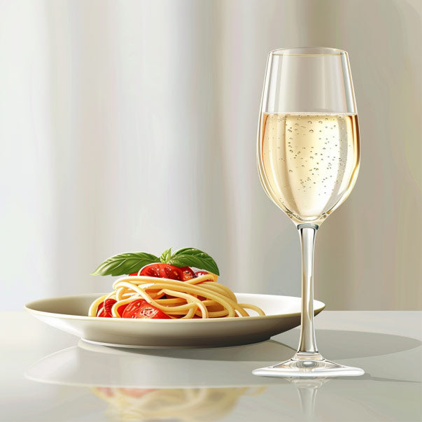 a-glass-of-durello-and-a-plate-of-spaghetti