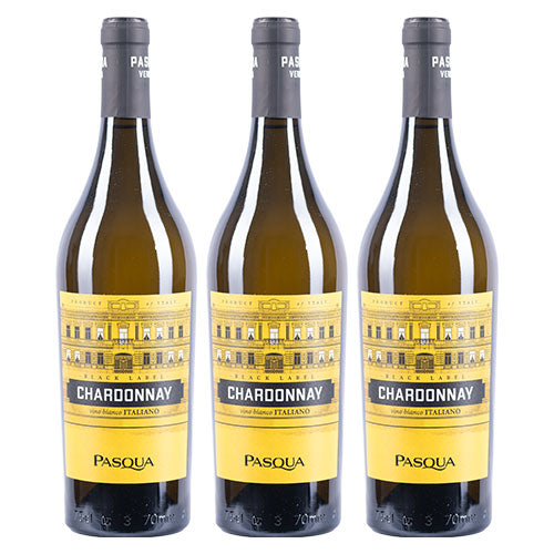 Three bottles of Pasqua Chardonnay Black Label