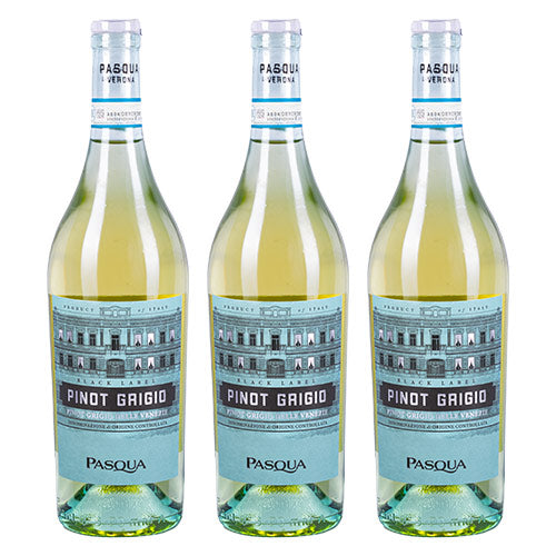 Three bottles of Pasqua Pinot Grigio