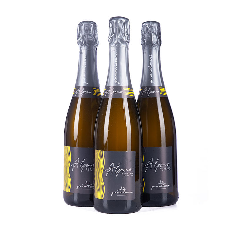 Three bottles of Alpone Giallo Durello Spumante