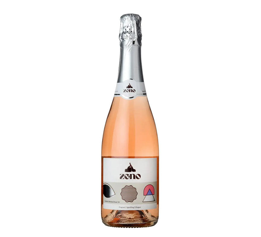 A bottle of Zeno, Alcohol Free, Rosé Sparkling Wine
