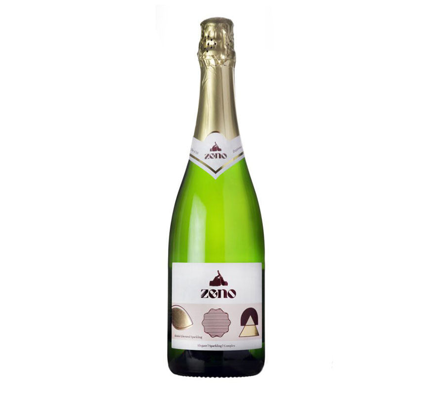 A bottle of Zeno, alcohol free Sparkling Wine
