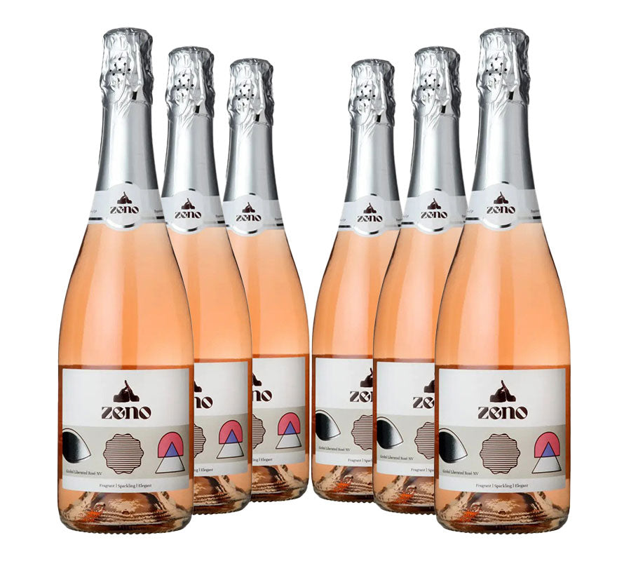 Six bottles of Zeno, Alcohol Free Rosé Sparkling Wine
