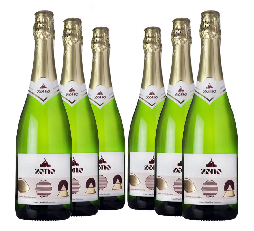 Six bottles of Zeno, alcohol free Sparkling Wine