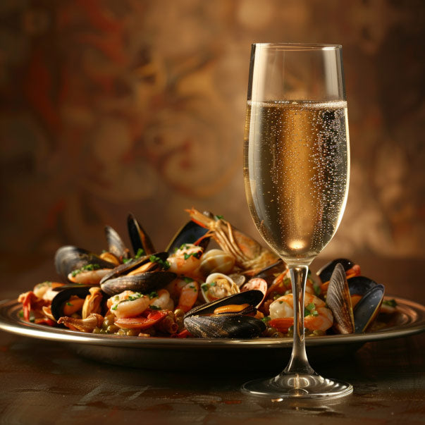 a-glass-of-durello-and-a-plate-of-seafood
